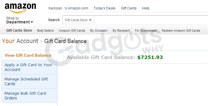 check Amazon gift card balance